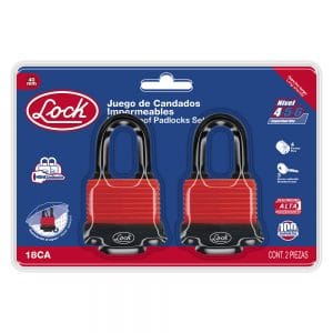 HC96421 - Jgo 2 Candado Imperm Cort 40MM Lock 18Ca - LOCK