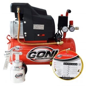GON940P - Paquete Compresor 2.5HP 24 Litros Con Manguera Y Pistola Goni 940P - GONI