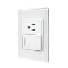 HC111296 - Placa 1 Apagador Y 1 Contacto Cristal Blanco 4137 Tiffany