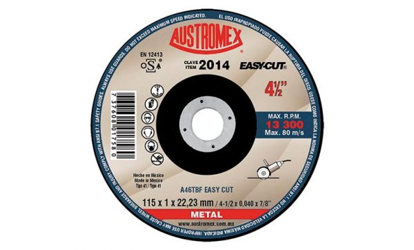 HC62946 - Disco Corte Metal De 4-1/2 X 0.040 X 7/8 Austromex 2014