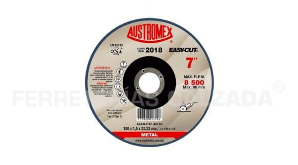 HC68157 - Disco Corte 2018 7X1/16X7/8 Austromex Plano Metal Easycut