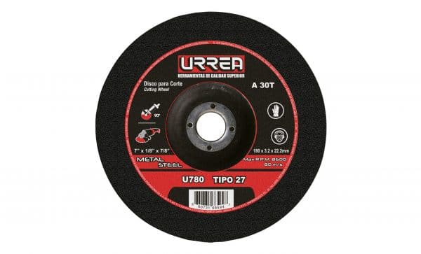 HC72198 - Disco Corte Metal T27 De 7 Urrea U780 Uso Extra Pesado - URREA