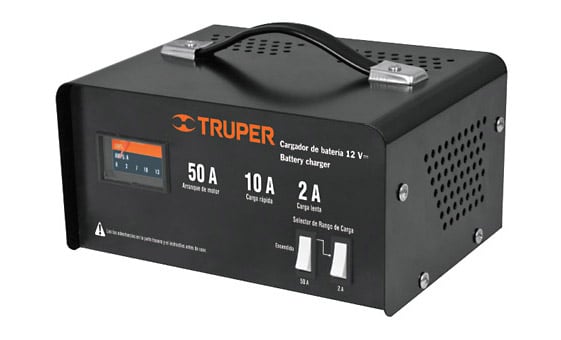 Cargador de 1 A para baterías de 6 y 12V, Truper, Cargador De