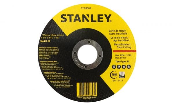 HC92152 - Disco Abrasivo De 4-1/2 X 1.6MM X 7/8 Stanley Sta8063