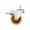 HC119320 - Rodaja De Pvc Naranja Giratoria 3 Con Espiga Roscada De 1/2 Con Freno ZF5196