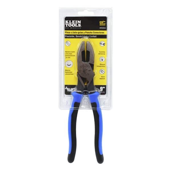 HC65441 - Pinza Para Electricista Klein Tools KT215-9 De Alta Palanca Con Poncha Conectores Y Jalador De Guias