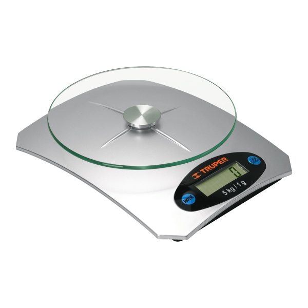 HC126931 - Báscula Capacidad 5 Kg Digital Para Cocina Con Plato De Vidrio Truper 15160