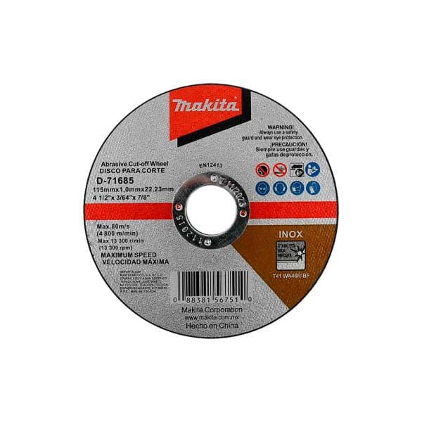 HC141281 - Disco De Corte 4-1/2 115Mm Para Corte Acero Inoxidable Makita D-71685