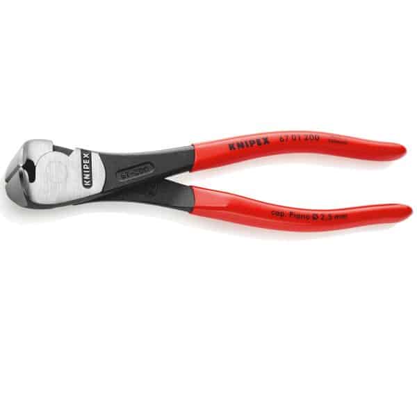 HC153389 - Alicates De Corte Frontal De Fuerza Recubiertos De Plástico Negro Atramentado 200 Mm KNIPEX 67 01 20